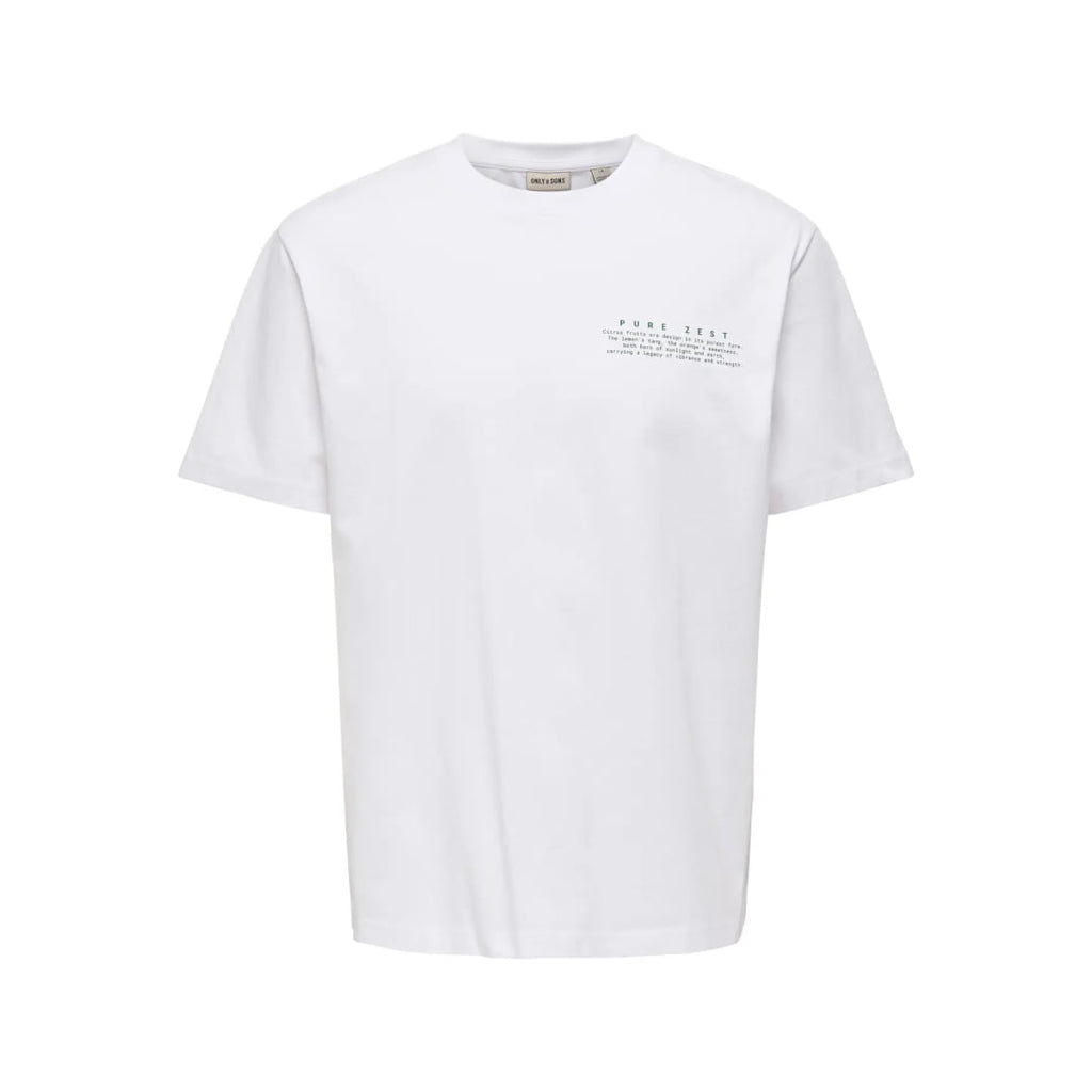 T-shirt Only & Sons ONSFRED Life Greens RLX Bright White