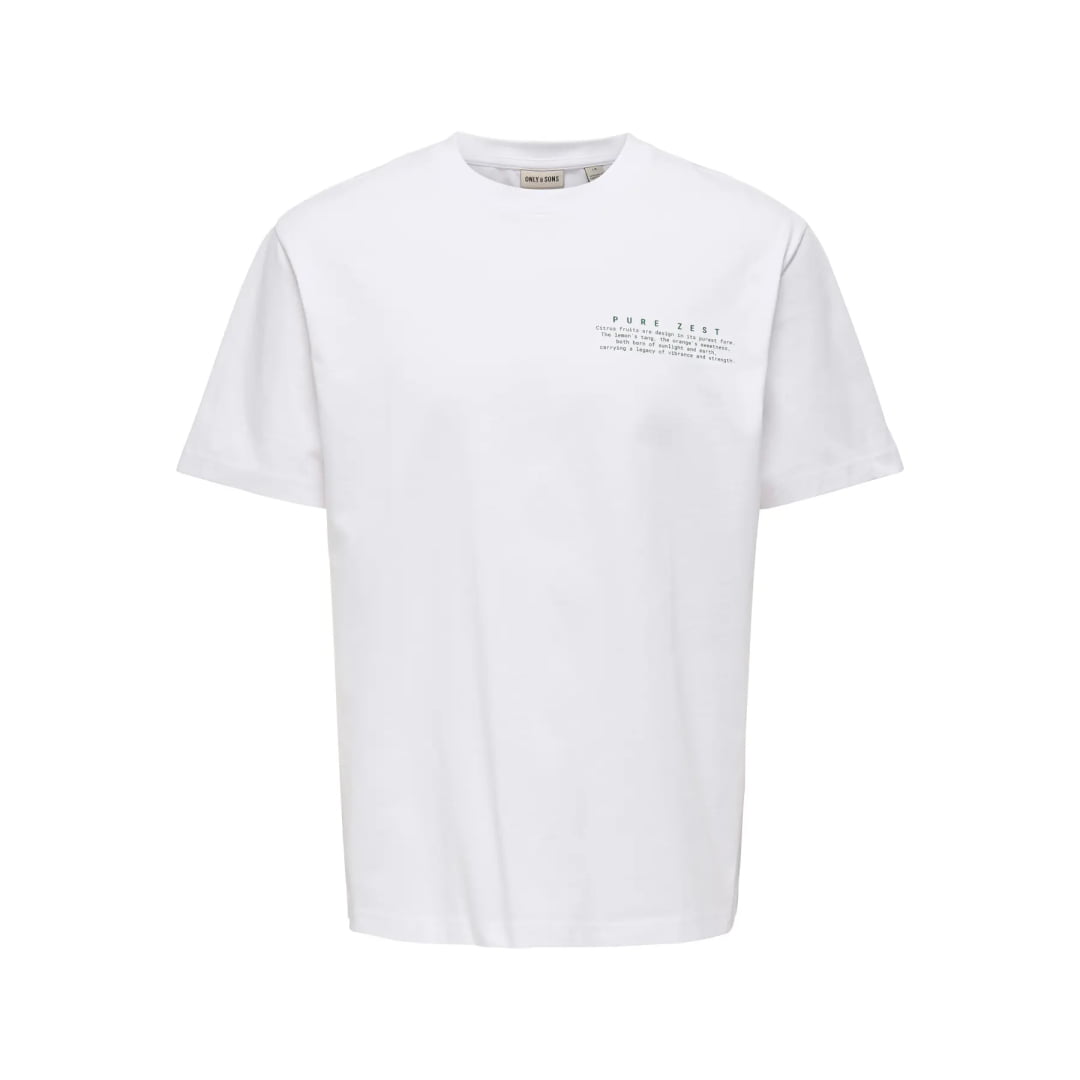 T-shirt Only & Sons ONSFRED Life Greens RLX Bright White