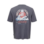 T-shirt Only & Sons Onskeane Relax Print Grey Pinstripe