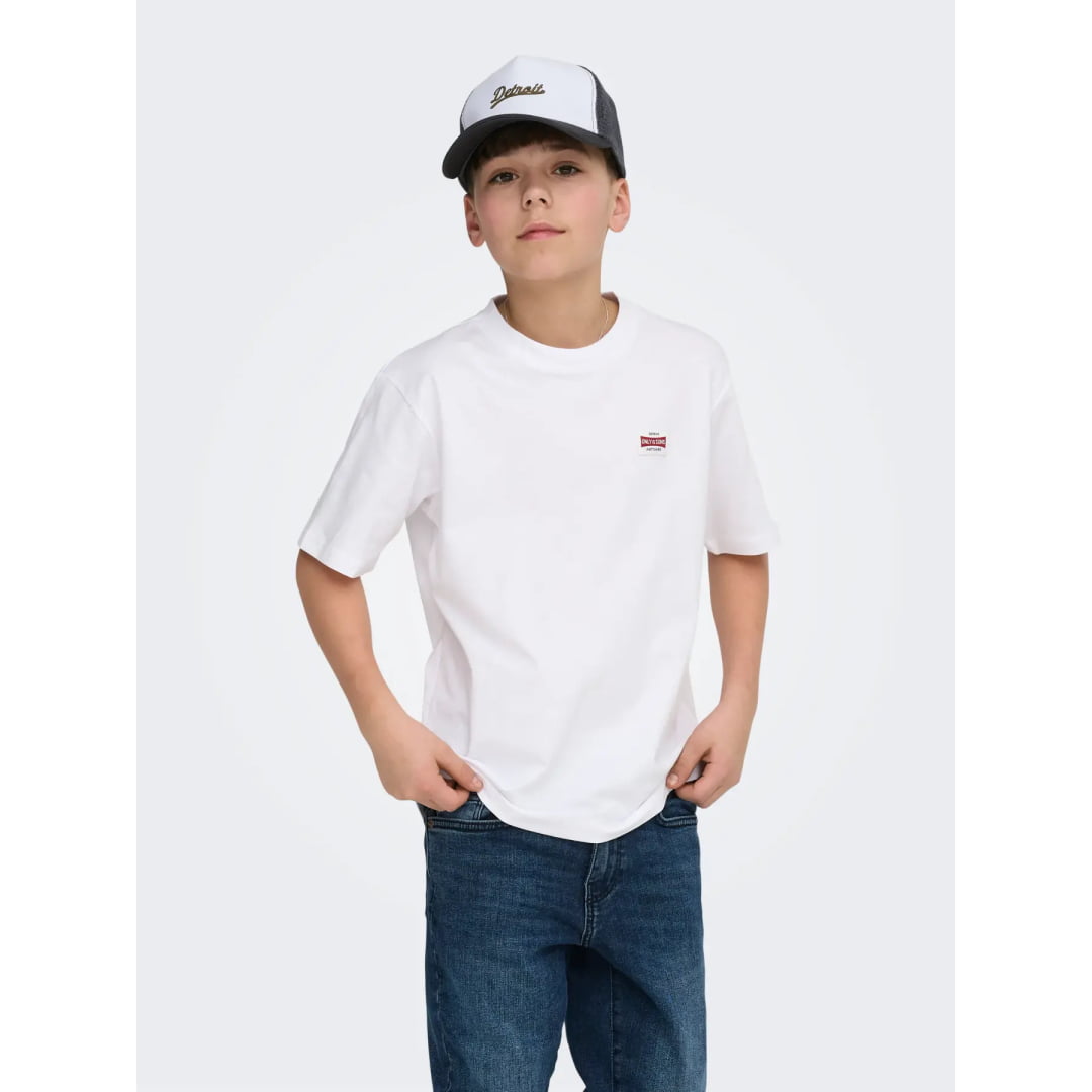 T-shirt Only & Sons OSJFRED Life RLX SS Label Bright White
