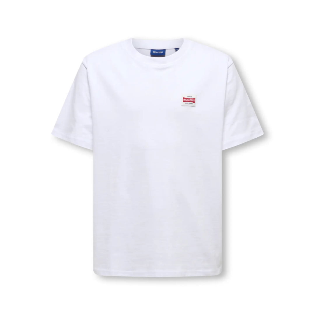 T-shirt Only & Sons OSJFRED Life RLX SS Label Bright White