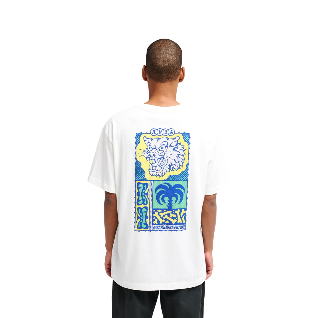 T-shirt RVCA Dalas Tiger Palm SS Antique White