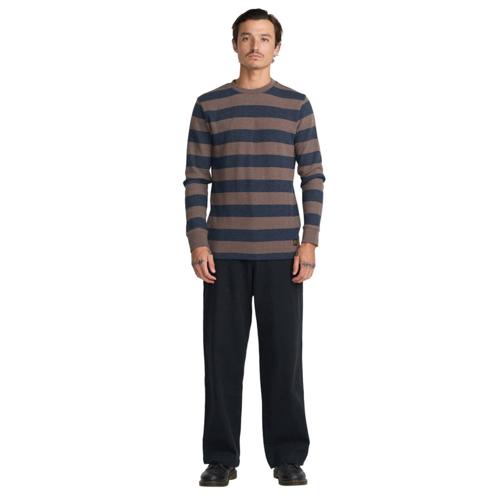 T-shirt RVCA LS Dayshift Thermal Stripe Mocha