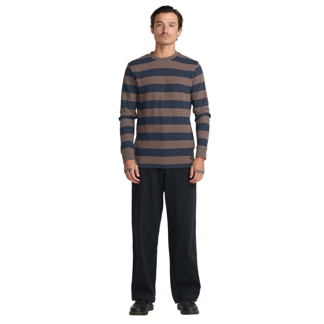 T-shirt RVCA LS Dayshift Thermal Stripe Mocha