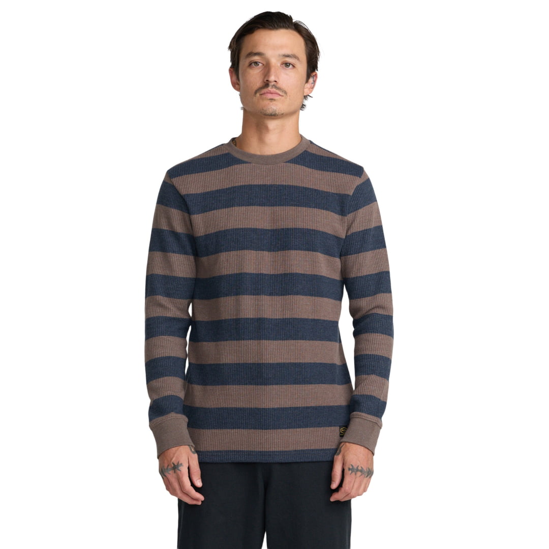 T-shirt RVCA LS Dayshift Thermal Stripe Mocha