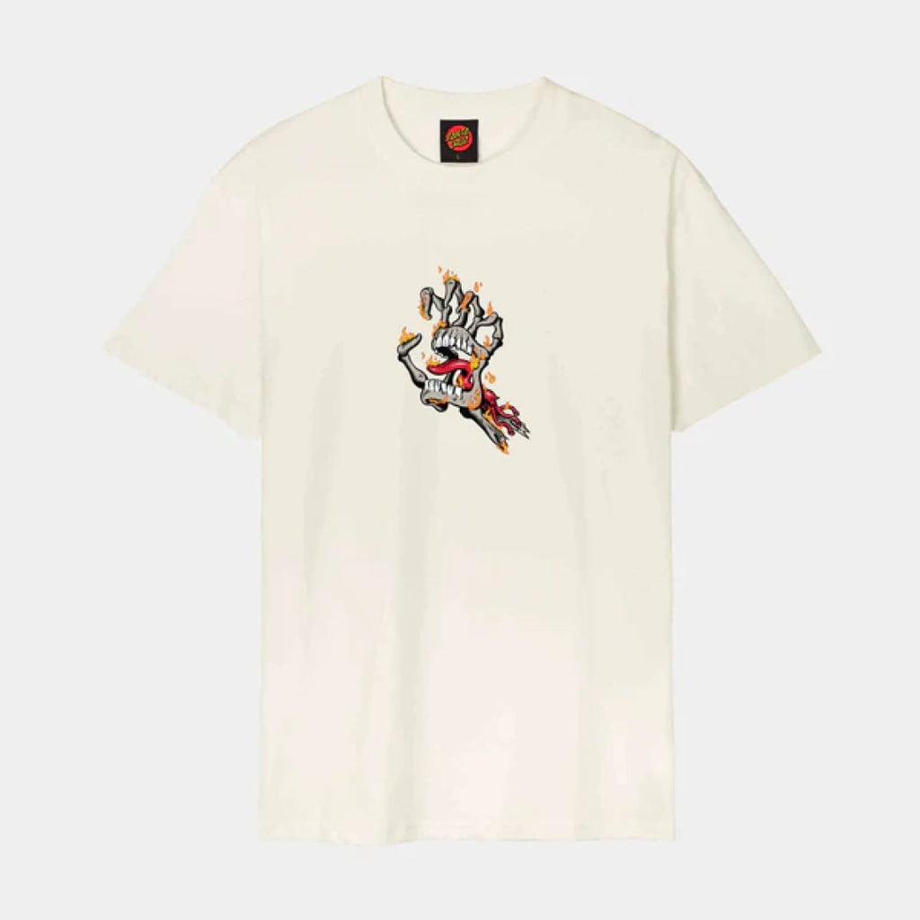 T shirt Santa Cruz Burnt Bone Hand Unbleached Cotton