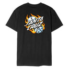 T-shirt Santa Cruz Flaming Dice Dot Chest Black
