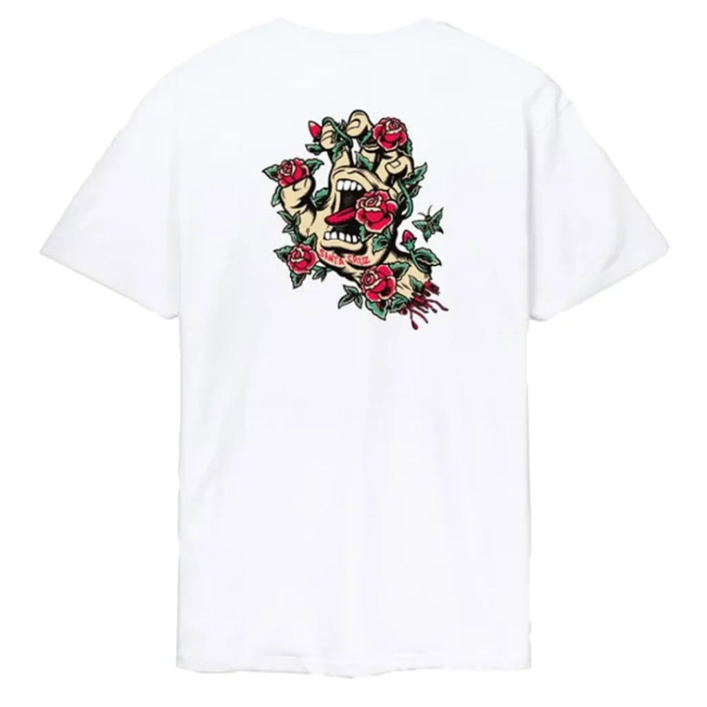 T shirt Santa Cruz Screaming Rose Flash White
