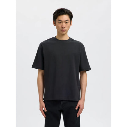 T-shirt Selected SLHLOOSEOSCAR SS O-Neck Black