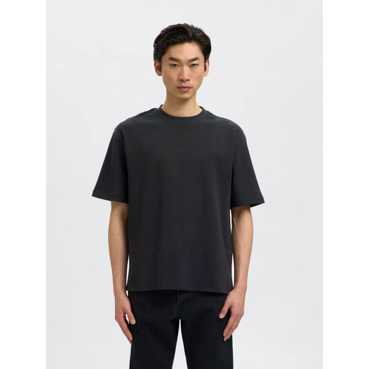 T-shirt Selected SLHLOOSEOSCAR SS O-Neck Black