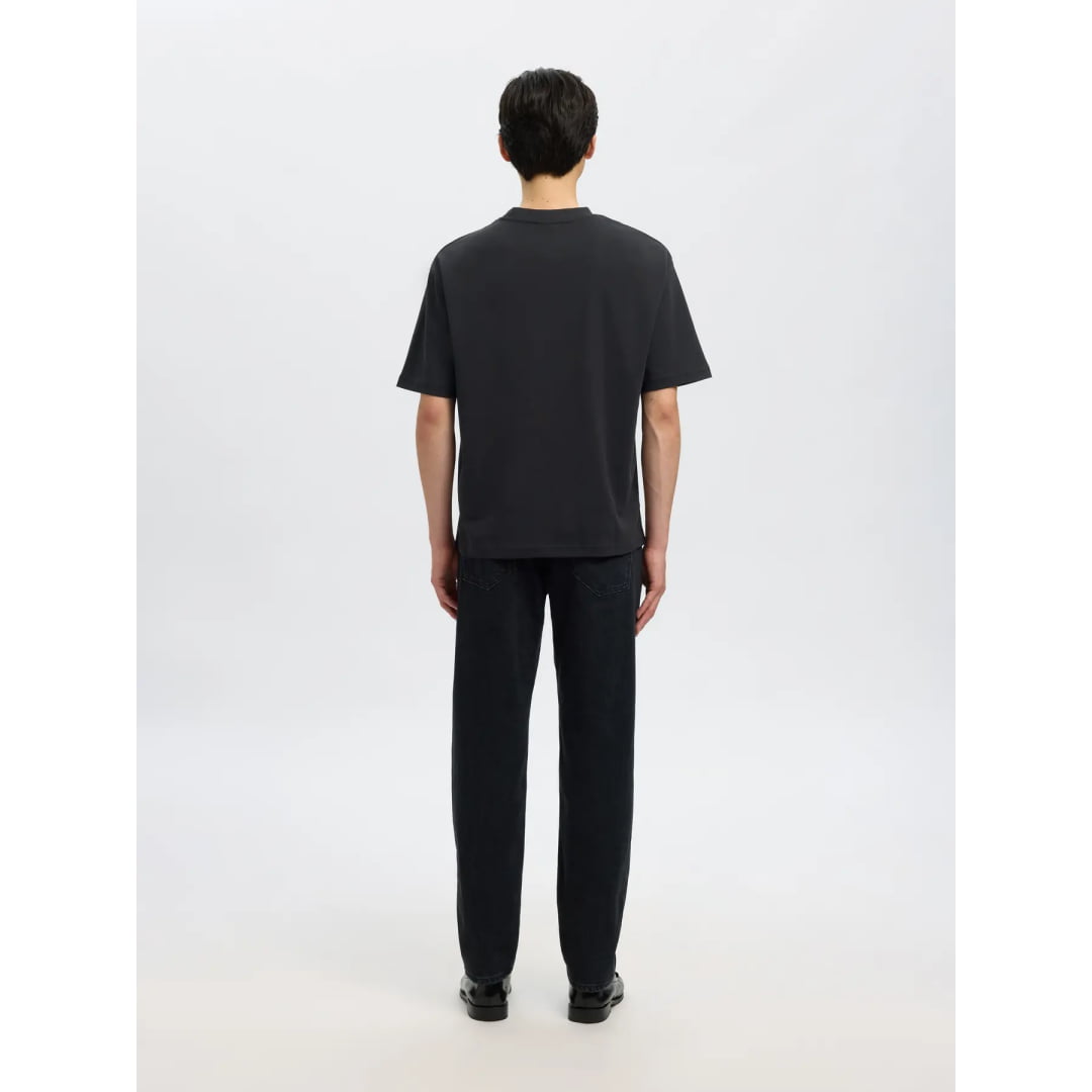 T-shirt Selected SLHLOOSEOSCAR SS O-Neck Black