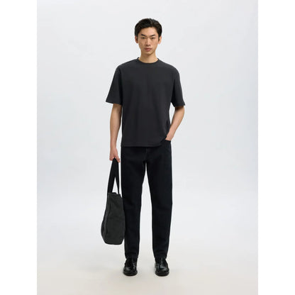 T-shirt Selected SLHLOOSEOSCAR SS O-Neck Black