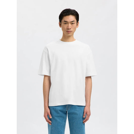 T-shirt Selected SLHLOOSEOSCAR SS O-Neck Bright White