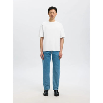 T-shirt Selected SLHLOOSEOSCAR SS O-Neck Bright White