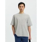 T-shirt Selected SLHLOOSEOSCAR SS O-Neck Light Grey Melange