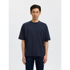 T-shirt Selected SLHLOOSEOSCAR SS O-Neck Sky Captain