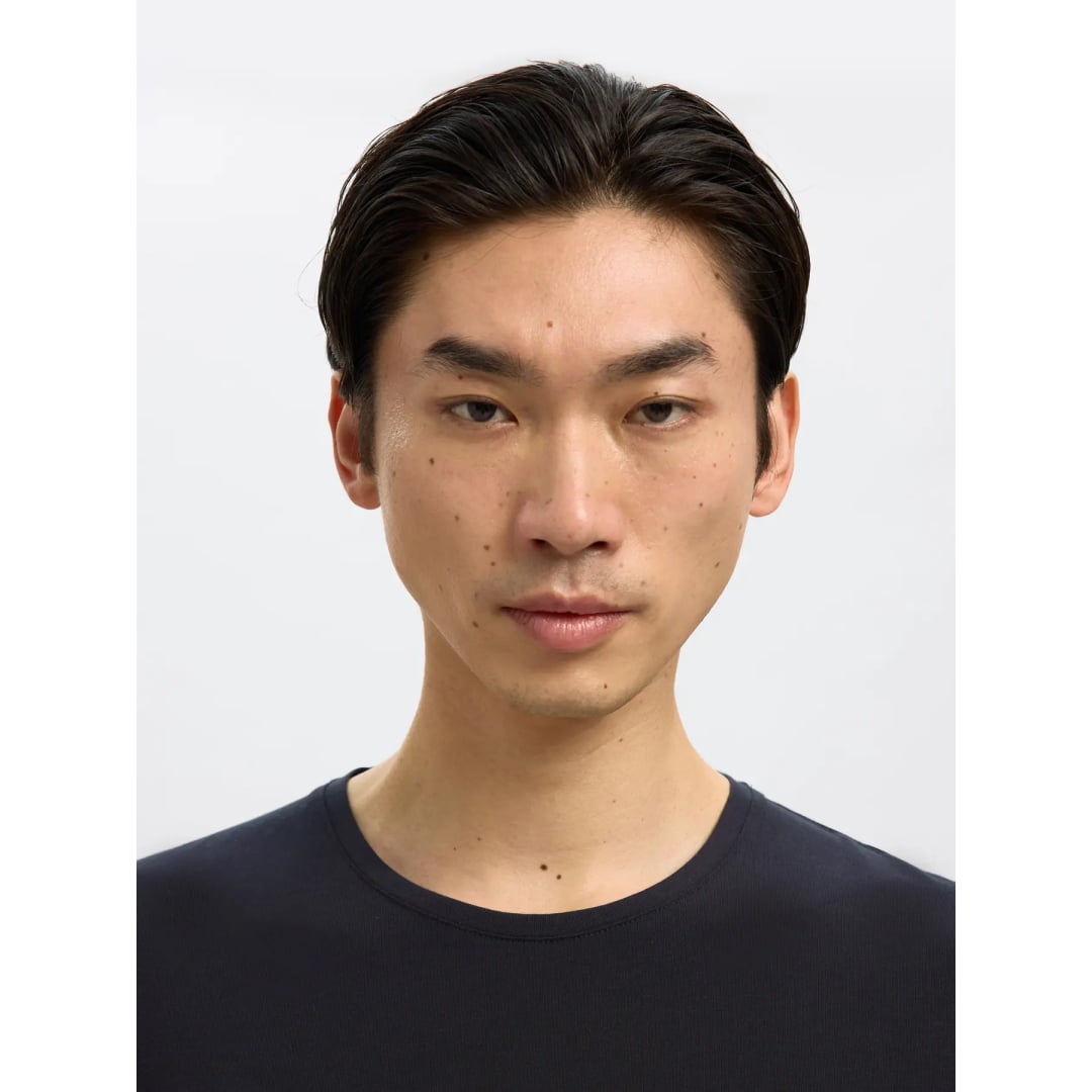 T-shirt Selected SLHNEWPIMA SS O-Neck Black - Slhnewpima Ss