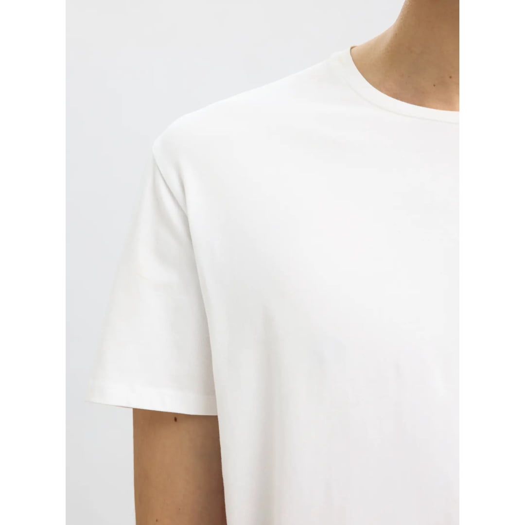 T-shirt Selected SLHNEWPIMA SS O-Neck Bright White
