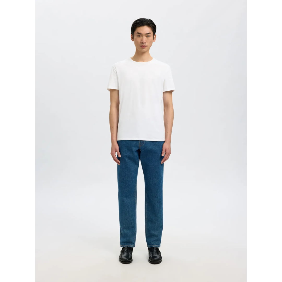 T-shirt Selected SLHNEWPIMA SS O-Neck Bright White
