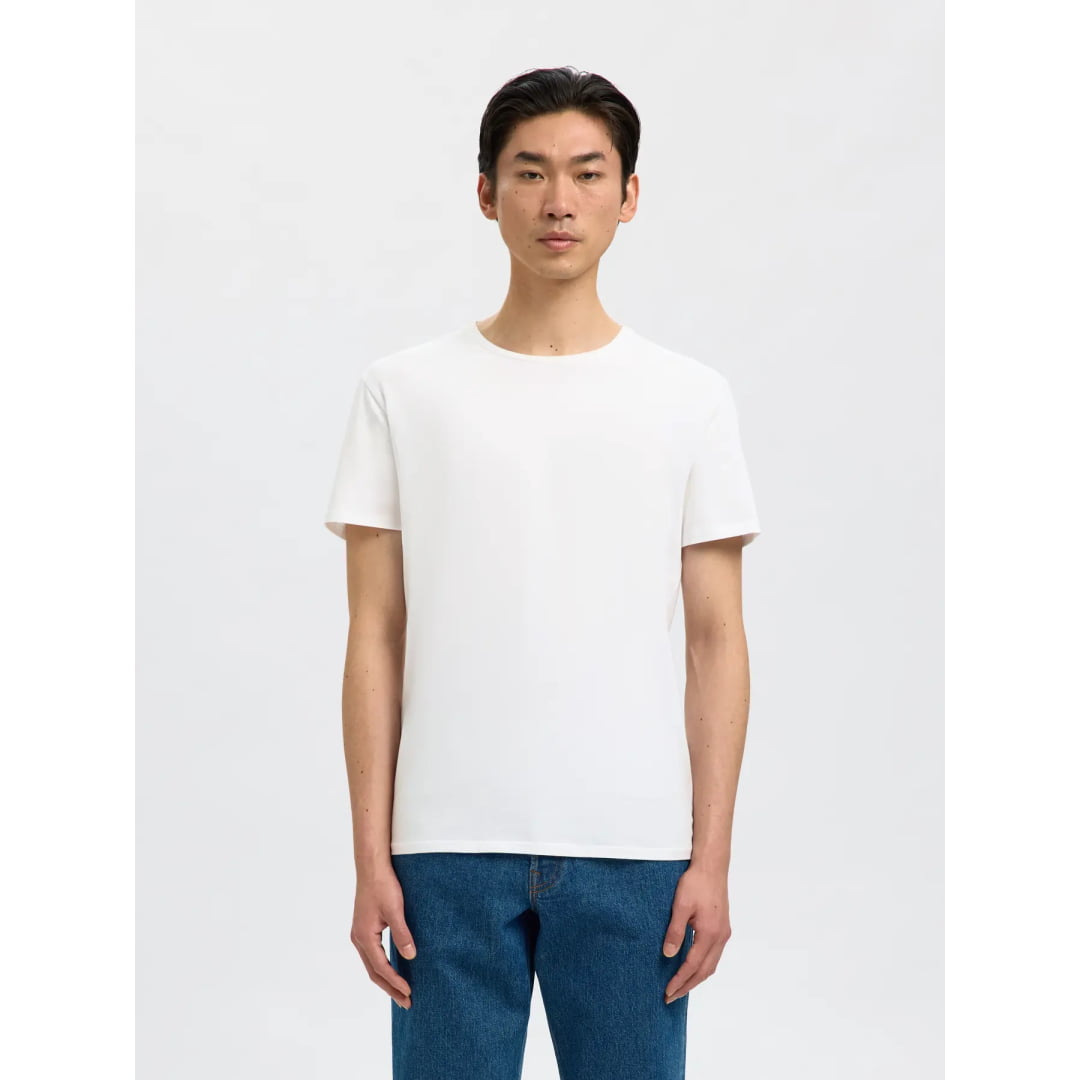 T-shirt Selected SLHNEWPIMA SS O-Neck Bright White