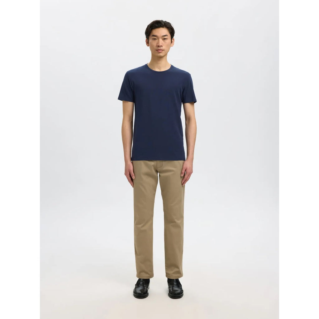T-shirt Selected SLHNEWPIMA SS O-Neck Navy Blazer