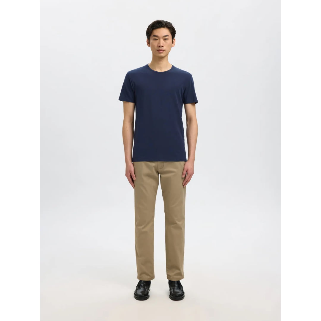 T-shirt Selected SLHNEWPIMA SS O-Neck Navy Blazer