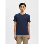 T-shirt Selected SLHNEWPIMA SS O-Neck Navy Blazer