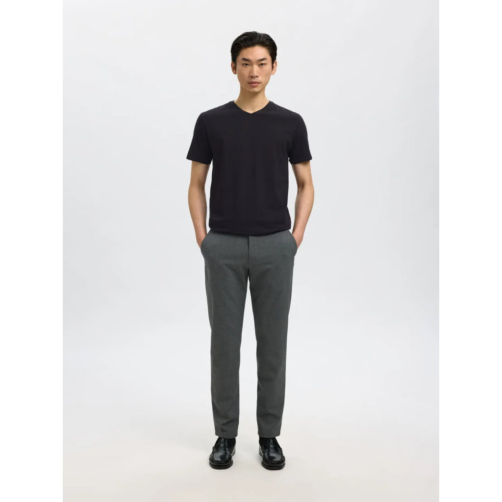 T-shirt Selected SLHNEWPIMA SS V-Neck Black - Slhnewpima Ss