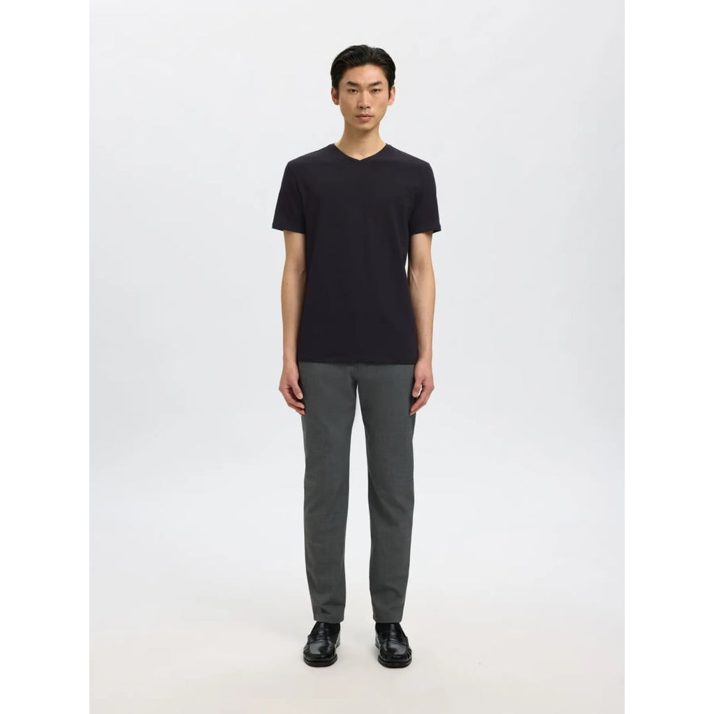 T-shirt Selected SLHNEWPIMA SS V-Neck Black - Slhnewpima Ss