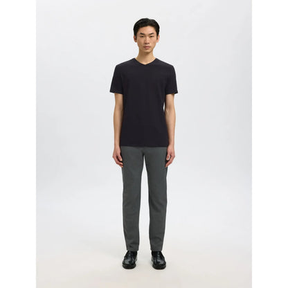 T-shirt Selected SLHNEWPIMA SS V-Neck Black - Slhnewpima Ss