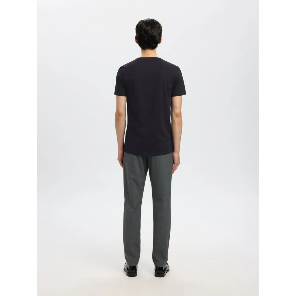 T-shirt Selected SLHNEWPIMA SS V-Neck Black - Slhnewpima Ss
