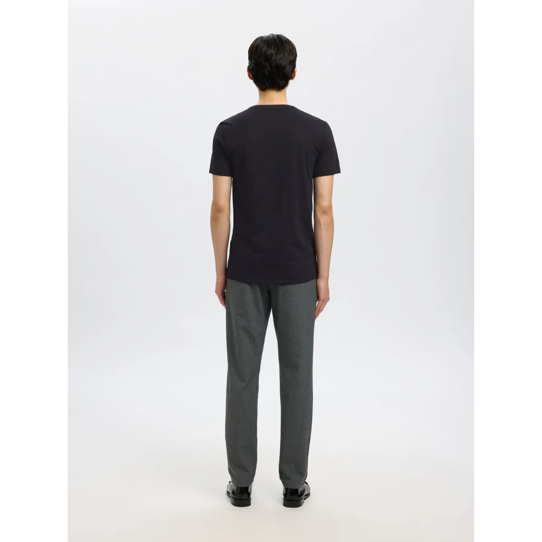 T-shirt Selected SLHNEWPIMA SS V-Neck Black - Slhnewpima Ss