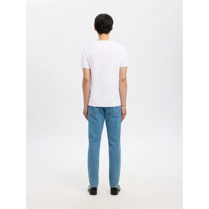 T-shirt Selected SLHNEWPIMA SS V-Neck Bright White