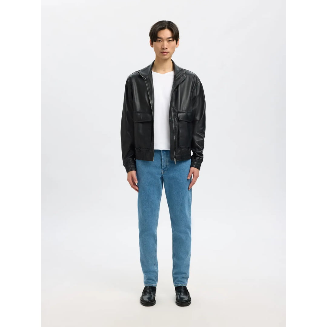 T-shirt Selected SLHNEWPIMA SS V-Neck Bright White