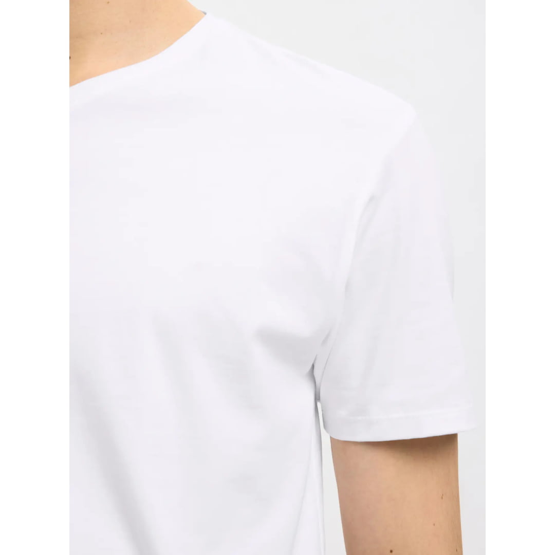 T-shirt Selected SLHNEWPIMA SS V-Neck Bright White
