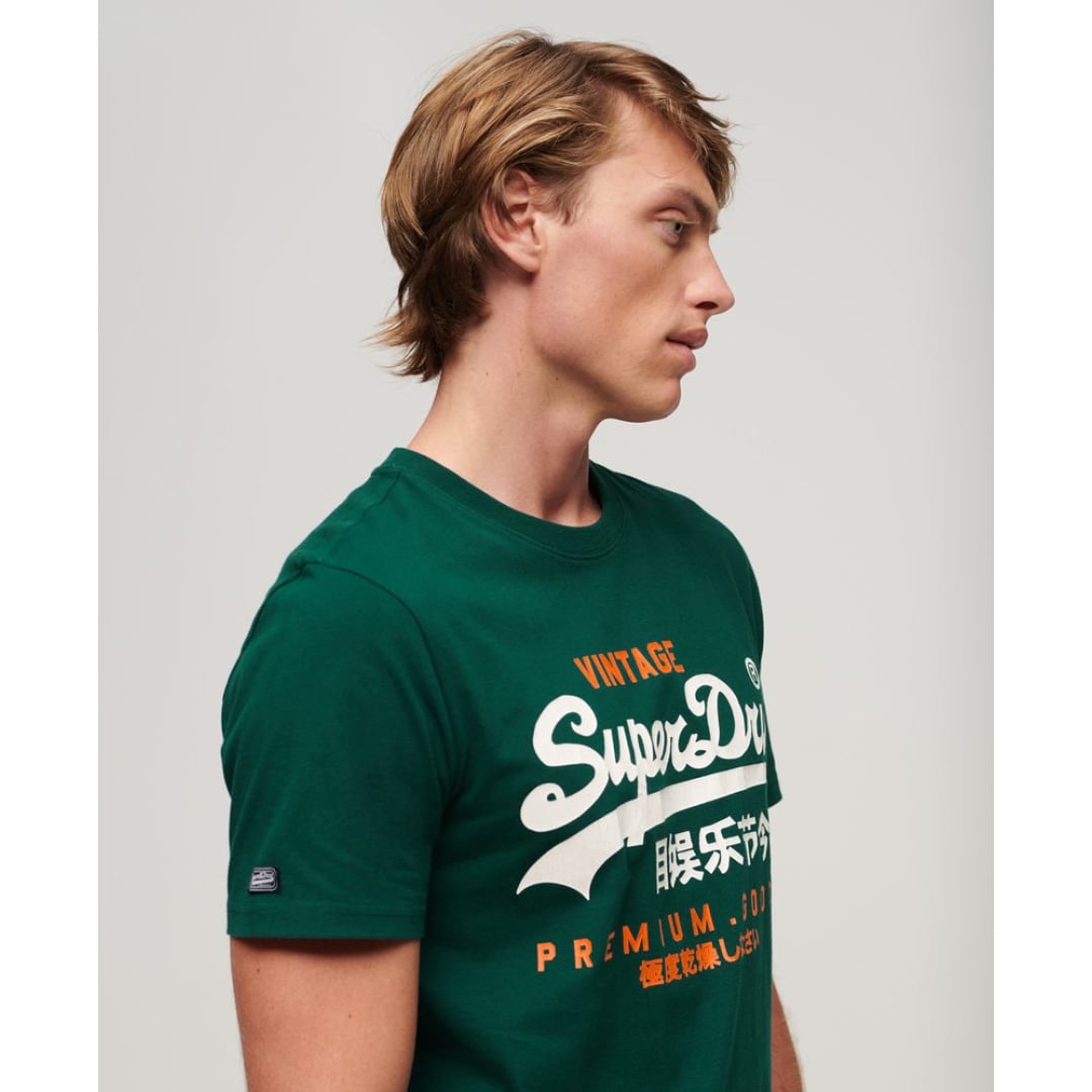 T-SHIRT SUPERDRY VERT BOUTEILLE CLASSIC HERITAGE - T-shirt