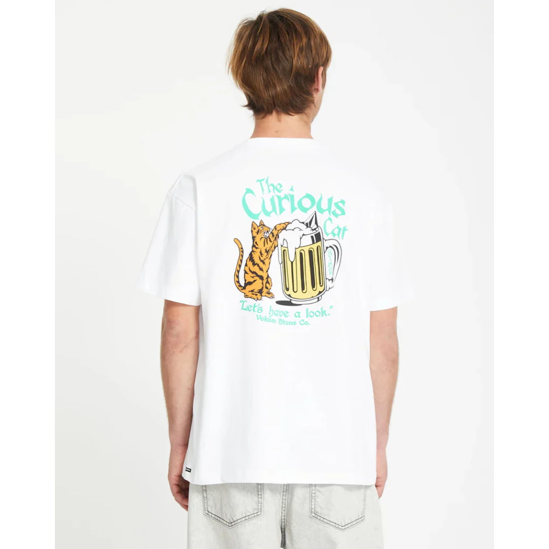 T-shirt Volcom Curious Cat White - Insidshop.com