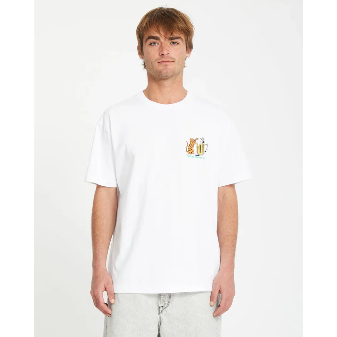 T-shirt Volcom Curious Cat White - Insidshop.com