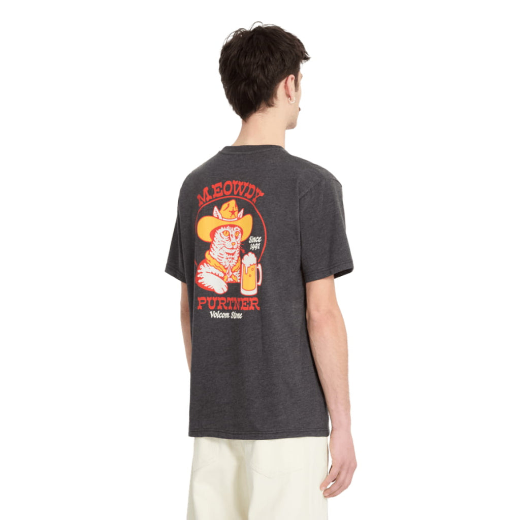 T-shirt Volcom Meowdy HTH SST Heather Black - Hth Sst