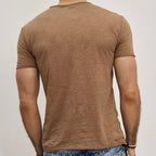 T-shirt Y.Two Col V F037 Camel - Y.two v - Insidshop.com