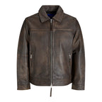 Veste en Cuir Jack & Jones JORCLEAN Chocolate Brown