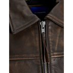 Veste en Cuir Jack & Jones JORCLEAN Chocolate Brown