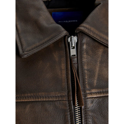 Veste en Cuir Jack & Jones JORCLEAN Chocolate Brown