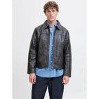 Veste Jack & Jones Jorclean Leather STYD Anthracite - Styd
