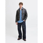 Veste Jack & Jones Jorclean Leather STYD Anthracite - Styd