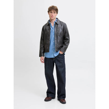 Veste Jack & Jones Jorclean Leather STYD Anthracite - Styd