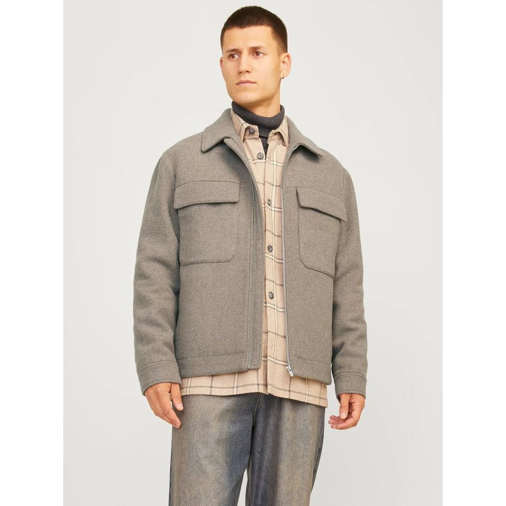Veste Jack & Jones JPRCCRUSSEL Wool Blend Greige Jprccrussel