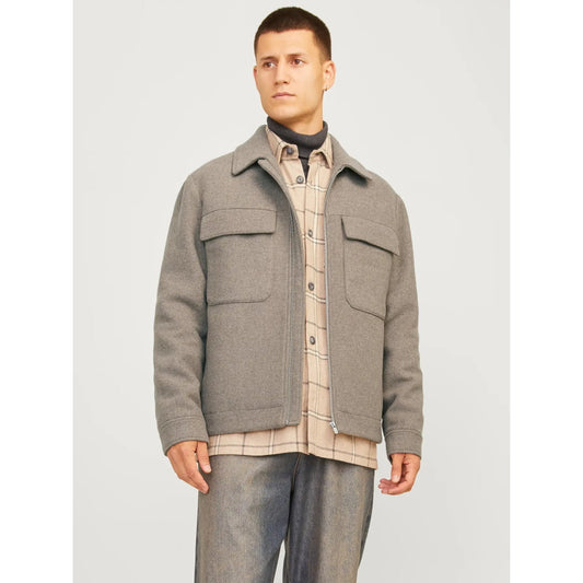 Veste Jack & Jones JPRCCRUSSEL Wool Blend Greige Jprccrussel