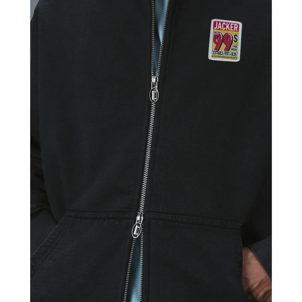 Veste Jacker Fearless Washed Hoodie Zip Black
