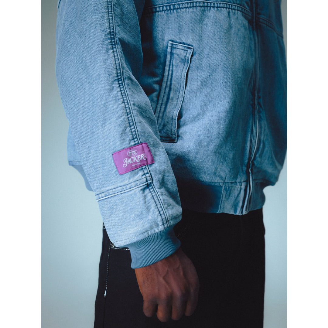 Veste Jacker Stamp Dyed Bomber Denim Blue - Insidshop.com